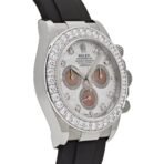 2025 Watch Daytona Cosmograph 126589RBR White Gold Diamond Mother of Pearl Dial Diamond Bezel - Image 9