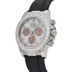 2025 Watch Daytona Cosmograph 126589RBR White Gold Diamond Mother of Pearl Dial Diamond Bezel - Image 8