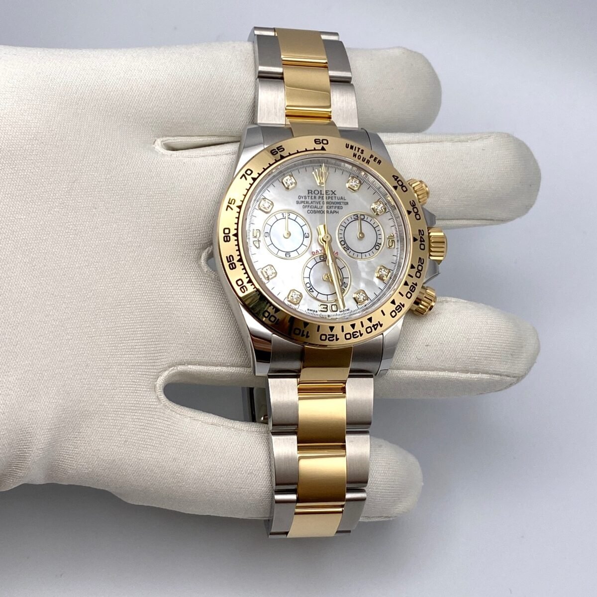 2025 Watch Daytona 116503 Yellow Gold Stainless Steel Mother of Pearl Diamond Dial - Image 5