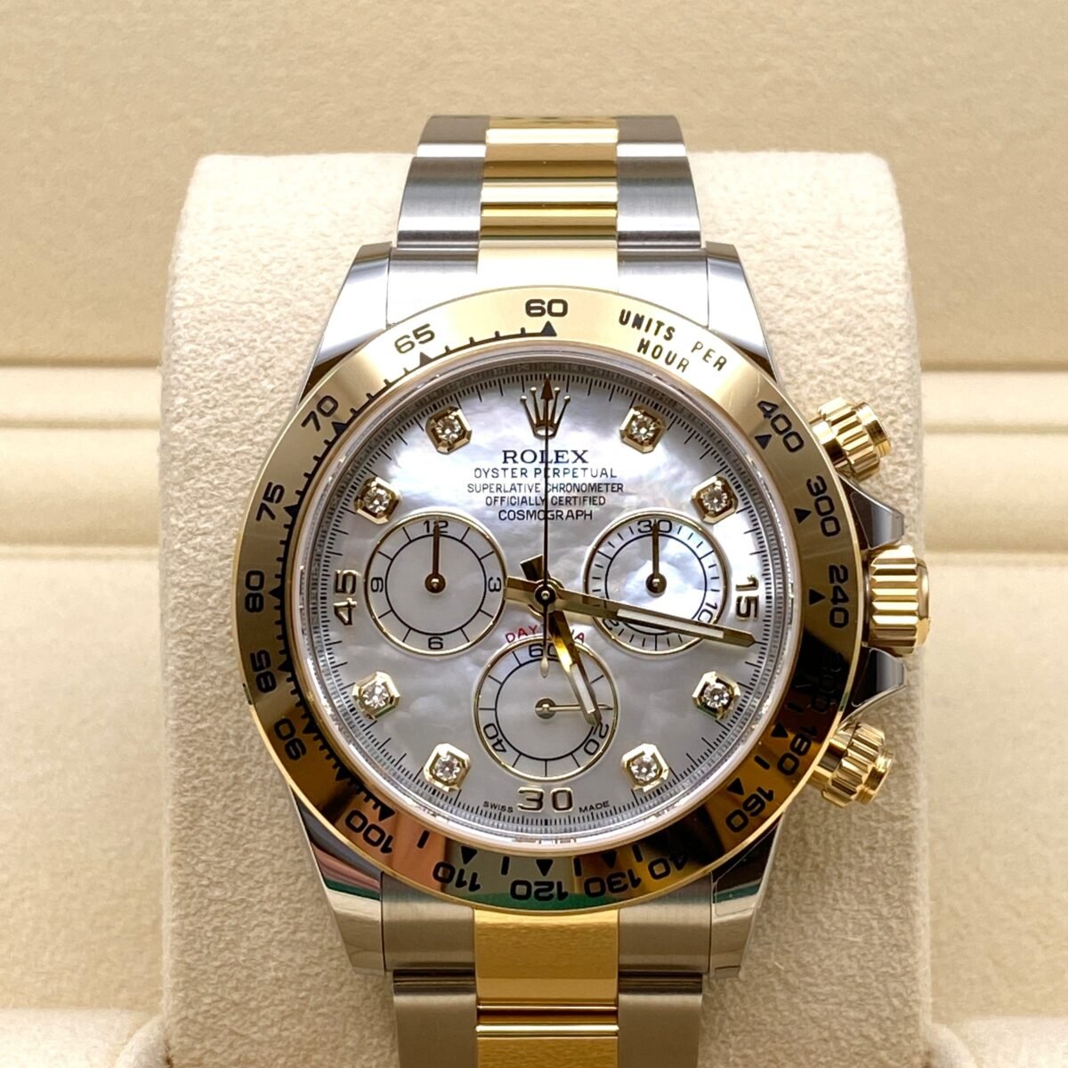 2025 Watch Daytona 116503 Yellow Gold Stainless Steel Mother of Pearl Diamond Dial - Image 4