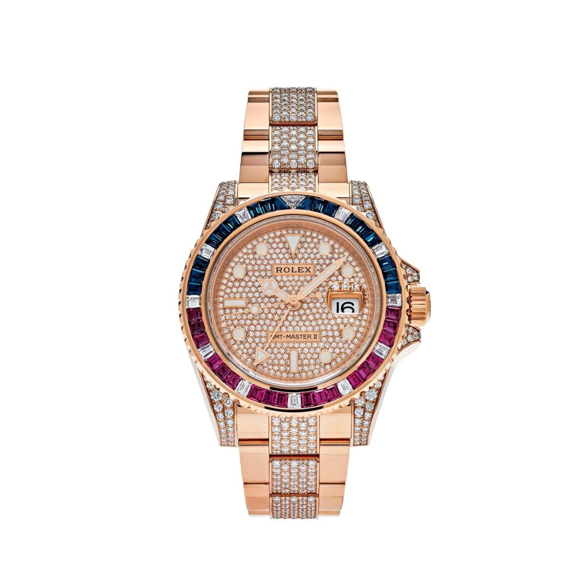 2025 Watch GMT-Master II 126755SARU Rose Gold Sapphire and Ruby Diamond Pave - Image 4
