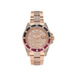 2025 Watch GMT-Master II 126755SARU Rose Gold Sapphire and Ruby Diamond Pave - Image 4