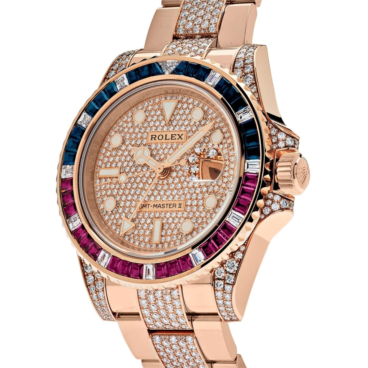 2025 Watch GMT-Master II 126755SARU Rose Gold Sapphire and Ruby Diamond Pave - Image 3