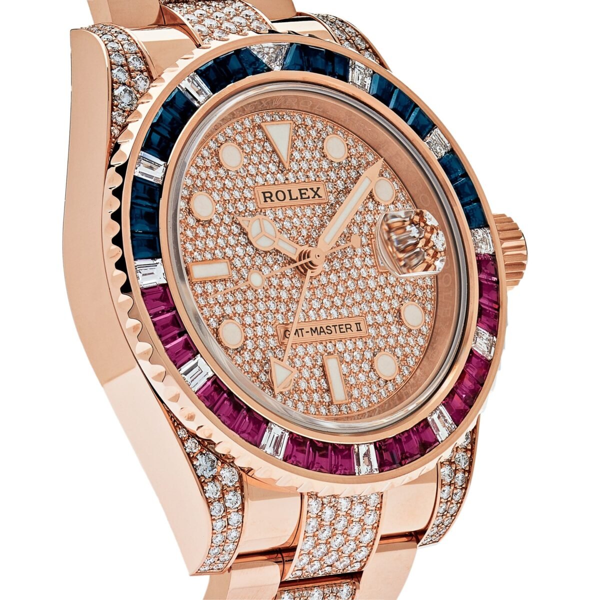 2025 Watch GMT-Master II 126755SARU Rose Gold Sapphire and Ruby Diamond Pave - Image 2