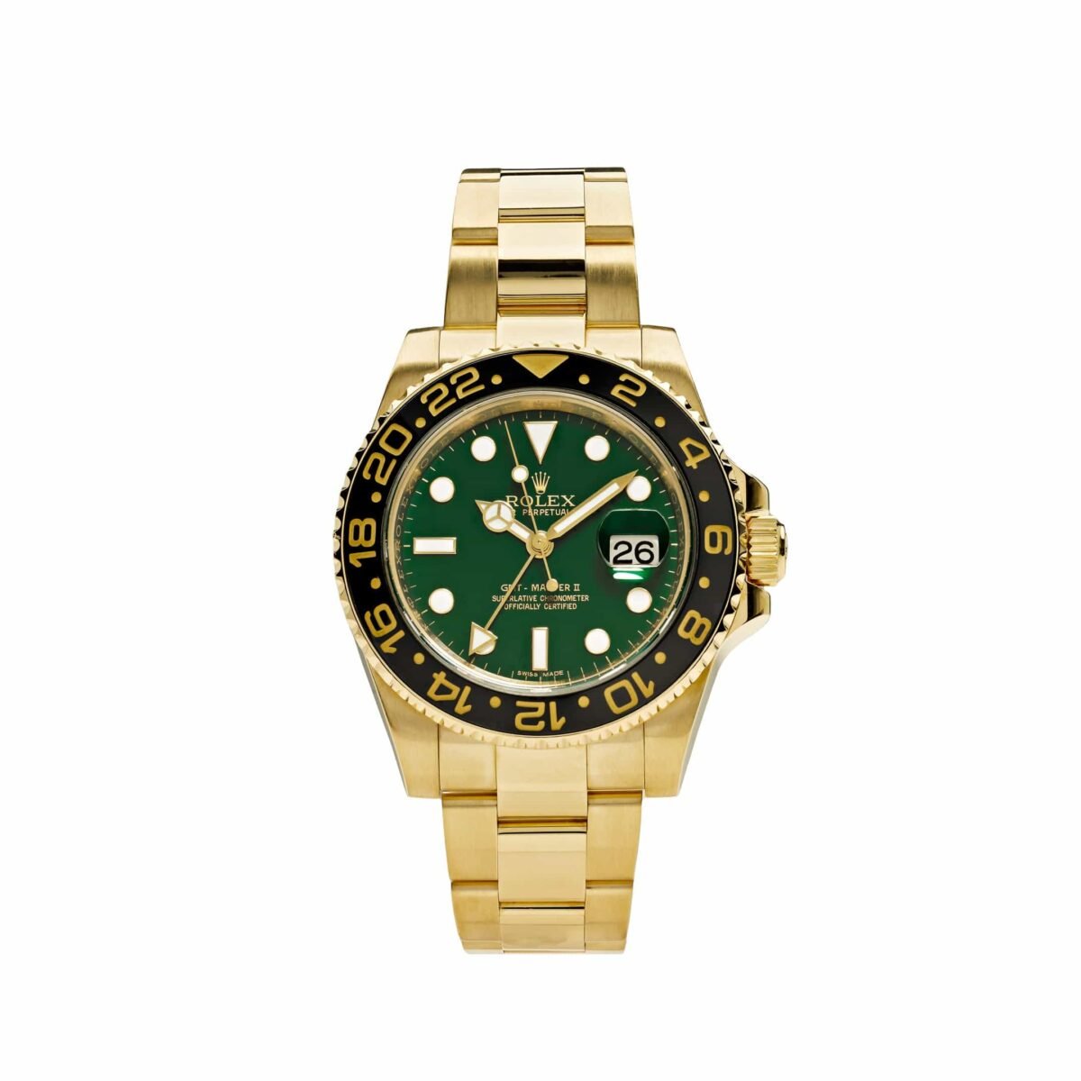 2025 Watch GMT-Master II 116718 Yellow Gold Green Dial Black Bezel - Image 4
