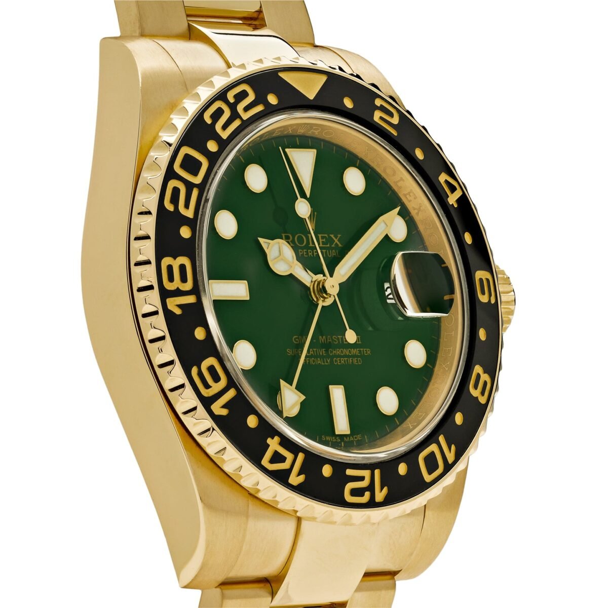 2025 Watch GMT-Master II 116718 Yellow Gold Green Dial Black Bezel - Image 3