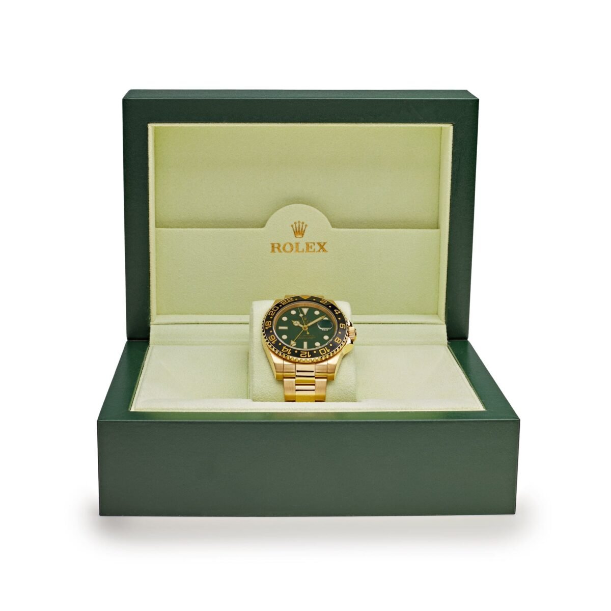 2025 Watch GMT-Master II 116718 Yellow Gold Green Dial Black Bezel - Image 2