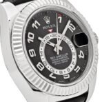 2025 Watch Sky-Dweller 326139 White Gold Black Dial Leather Strap - Image 4