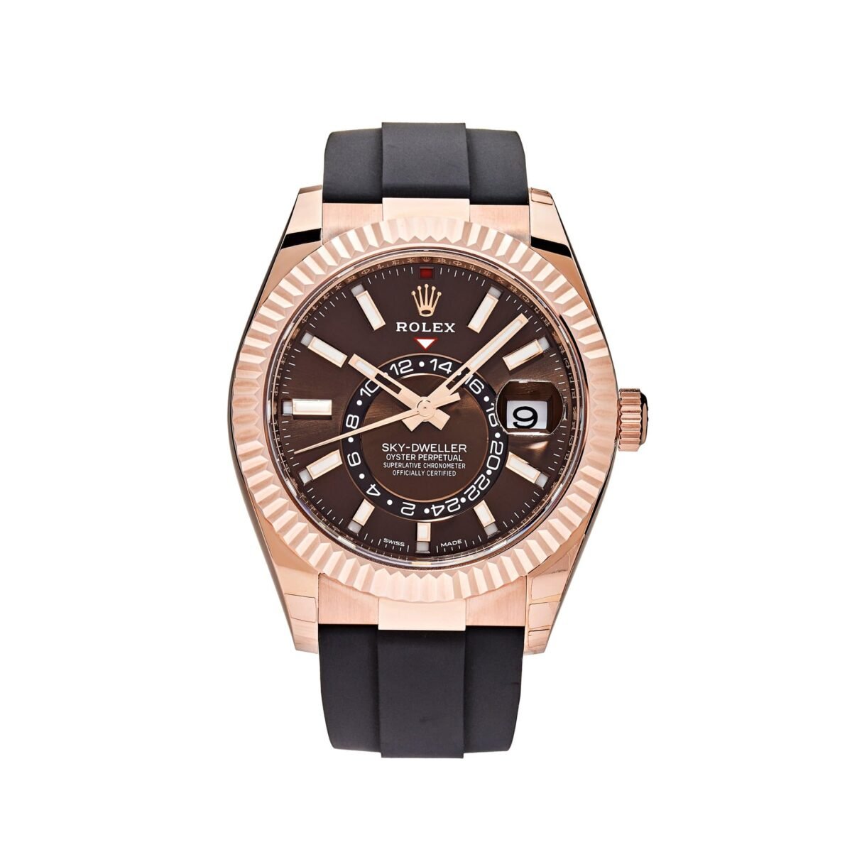 2025 Watch Sky-Dweller 326235 Rose Gold Brown Chocolate Dial Oysterflex - Image 2