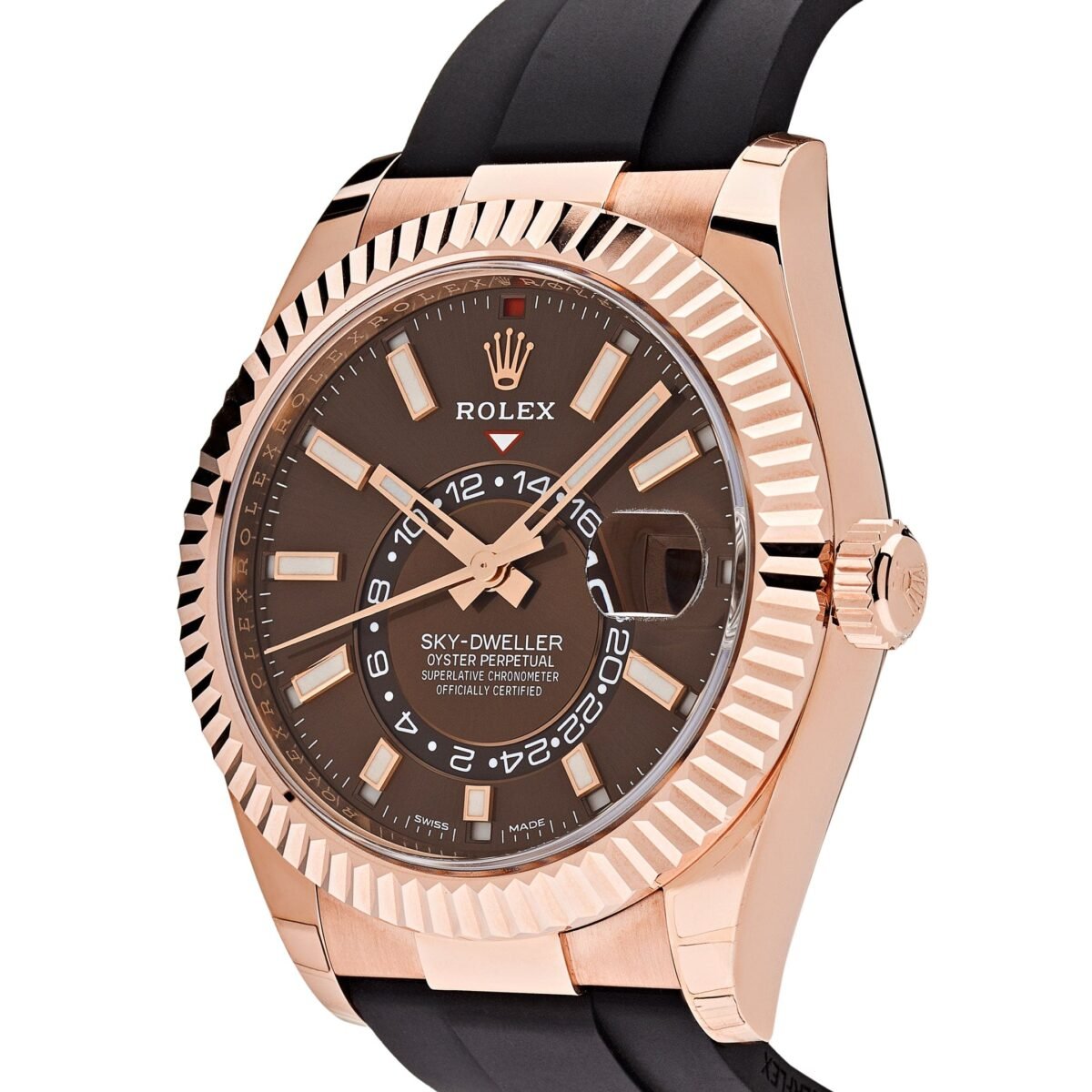 2025 Watch Sky-Dweller 326235 Rose Gold Brown Chocolate Dial Oysterflex - Image 3