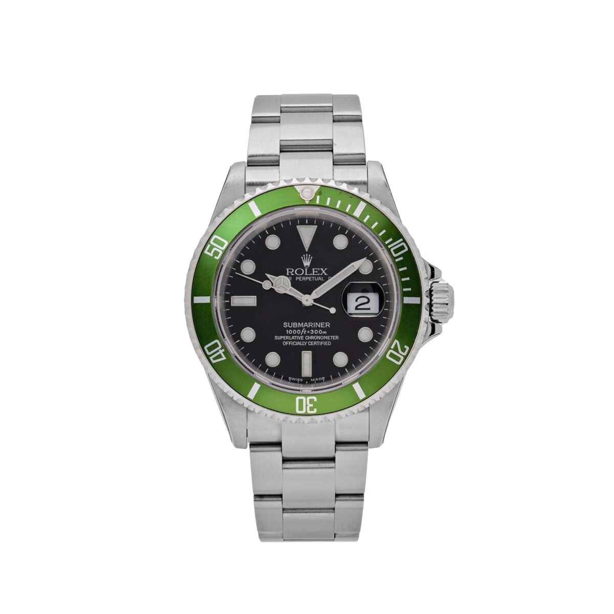 2025 Watch Submariner Date 16610LV 'Kermit' Bezel Flat 4 Stainless Steel Black Dial Oyster (2003) - Image 3