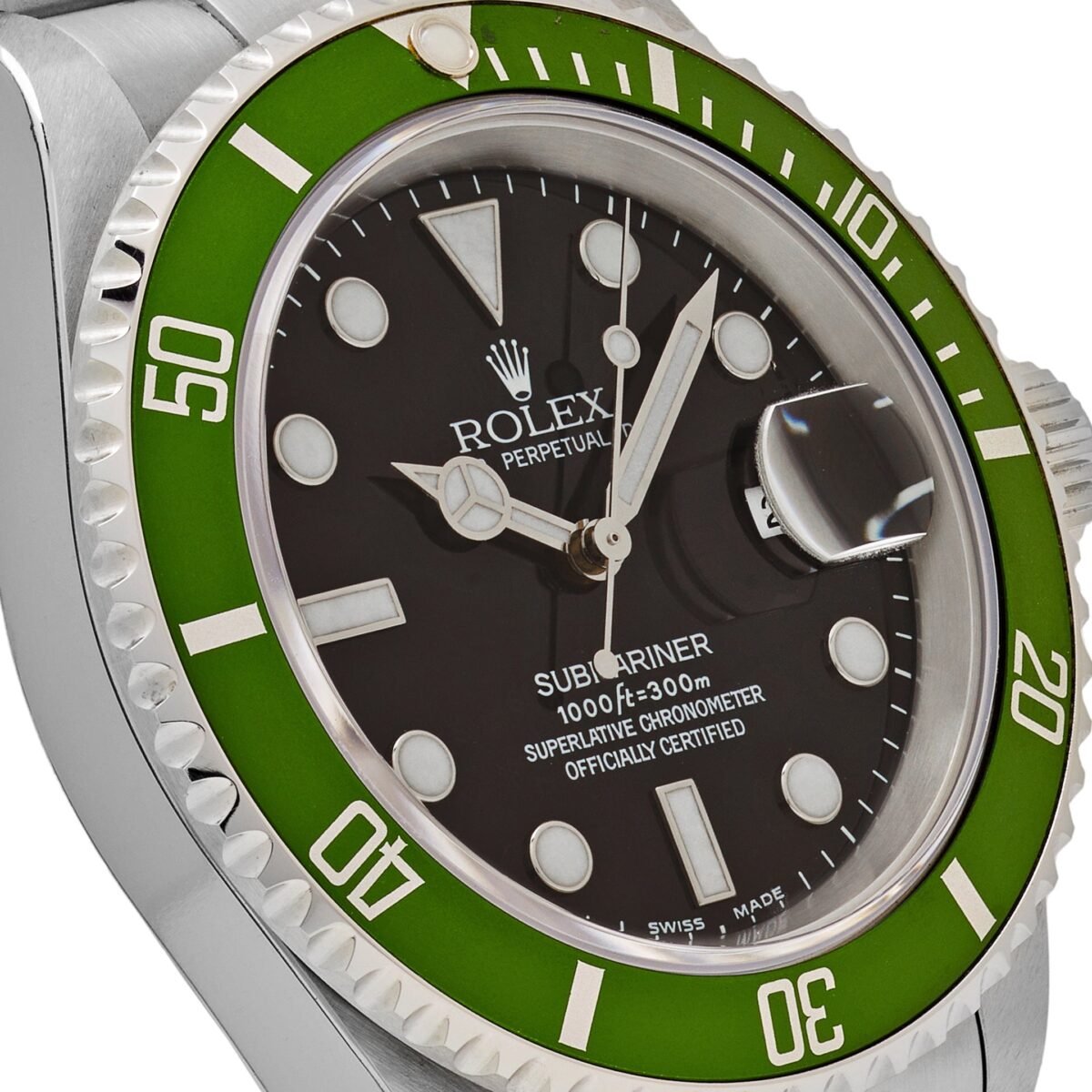 2025 Watch Submariner Date 16610LV 'Kermit' Bezel Flat 4 Stainless Steel Black Dial Oyster (2003) - Image 9