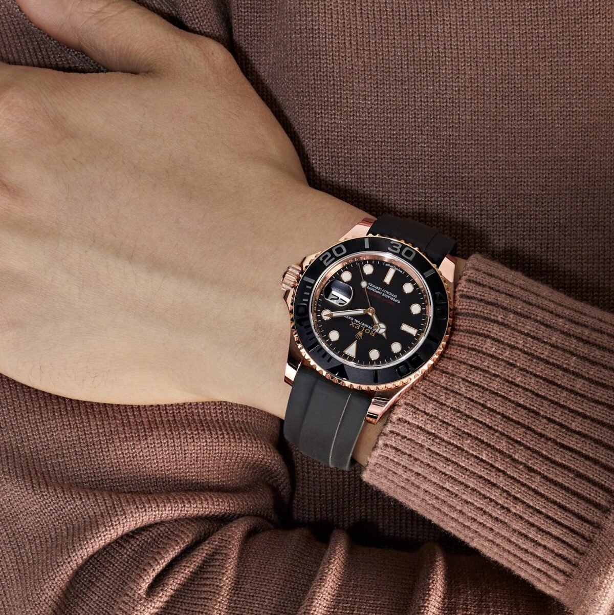 2025 Watch Yacht-Master 116655 Rose Gold Black Dial - Image 8