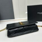 CASSANDRE PHONE HOLDER IN SHINY CROCODILE-EMBOSSED LEATHER - Image 4