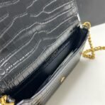 CASSANDRE PHONE HOLDER IN SHINY CROCODILE-EMBOSSED LEATHER - Image 12