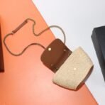 MINI MANON IN RAFFIA AND AGED VEGETABLE-TANNED LEATHER - Image 12