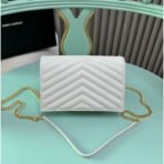 CASSANDRE ENVELOPE CHAIN WALLET IN GRAIN DE POUDRE LEATHER - Image 8