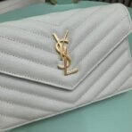 CASSANDRE ENVELOPE CHAIN WALLET IN GRAIN DE POUDRE LEATHER - Image 5