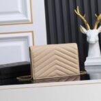 CASSANDRE ENVELOPE CHAIN WALLET IN GRAIN DE POUDRE LEATHER - Image 8