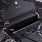 CASSANDRE ENVELOPE CHAIN WALLET IN GRAIN DE POUDRE LEATHER - Image 10