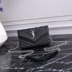 CASSANDRE ENVELOPE CHAIN WALLET IN GRAIN DE POUDRE LEATHER - Image 9