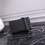 CASSANDRE ENVELOPE CHAIN WALLET IN GRAIN DE POUDRE LEATHER - Image 7