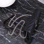 CASSANDRE ENVELOPE CHAIN WALLET IN GRAIN DE POUDRE LEATHER - Image 3