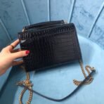 SUNSET CHAIN WALLET IN CROCODILE-EMBOSSED SHINY LEATHER - Image 8