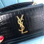 SUNSET CHAIN WALLET IN CROCODILE-EMBOSSED SHINY LEATHER - Image 6