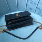 SUNSET CHAIN WALLET IN CROCODILE-EMBOSSED SHINY LEATHER - Image 4