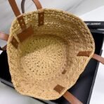 PANIER SMALL IN RAFFIA AND VEGETABLE-TANNED LEATHER - Image 6