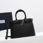 Prada Buckle medium leather handbag with belt - Image 9
