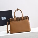 Prada Buckle medium leather handbag with belt - Image 9