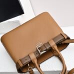 Prada Buckle medium leather handbag with belt - Image 4