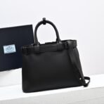 Prada Buckle large leather handbag with belt - Image 8
