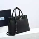 Prada Buckle large leather handbag with belt - Image 7