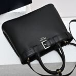 Prada Buckle large leather handbag with belt - Image 3