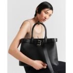 Prada Buckle large leather handbag with belt - Image 12