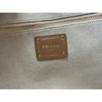 Large linen blend and leather tote bag - Image 10