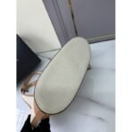 Large linen blend and leather tote bag - Image 4