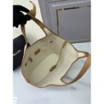 Large linen blend and leather tote bag - Image 13