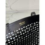 Large perforated leather tote bag - Image 10