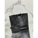 Large perforated leather tote bag - Image 7