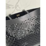 Large perforated leather tote bag - Image 5