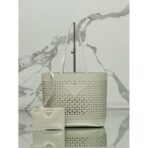 Large perforated leather tote bag - Image 9