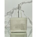 Large perforated leather tote bag - Image 8