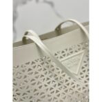Large perforated leather tote bag - Image 4