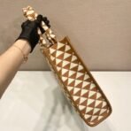 Large Prada Symbole embroidered fabric handbag - Image 3