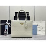 Medium leather Prada Symbole bag with topstitching - Image 10