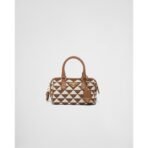 Prada Symbole embroidered fabric top-handle bag